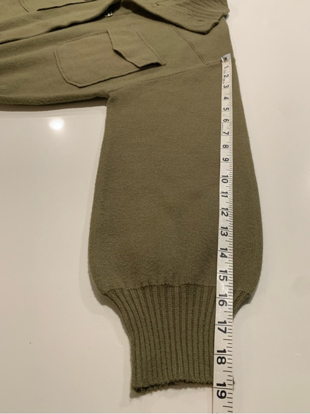 Calligraphie Anthropologie Knit Sweater Bomber Utility Jacket, Olive Green, XS - Picture 11 of 11